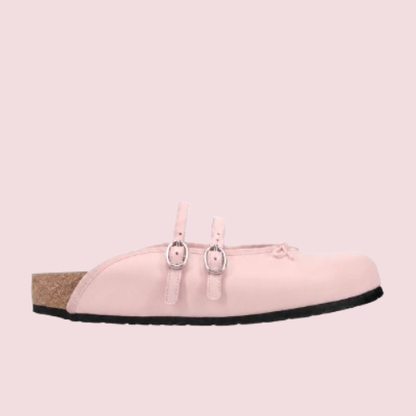 Pink Bow Ballet Slides